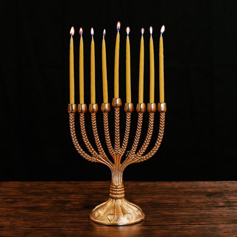 Dear Holidays Gold Vine Footed Menorah