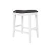 DTY Indoor Living Aurora Saddle Stool -25" Counter Stool, White/Dark Gray PU, Set of 2 view 1