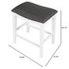DTY Indoor Living Aurora Saddle Stool -25" Counter Stool, White/Dark Gray PU, Set of 2 view 3
