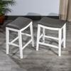DTY Indoor Living Aurora Saddle Stool -25" Counter Stool, White/Dark Gray PU, Set of 2 view 4