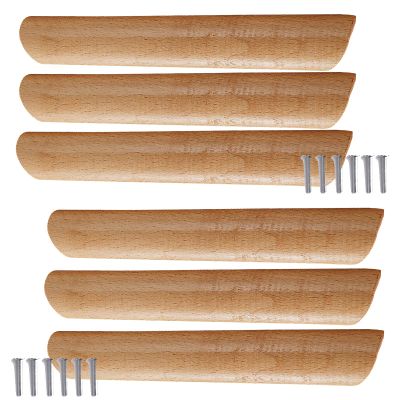 DubMag Wood Handle,Wardrobe Handles, Cabinet Wooden Bow Shaped Handle for Furniture Door Cupboard Drawer Wardrobe Closet Kitchen Door Handles,6 Pcs (Hole Distance:192mm) (Size : Hole Distance:192mm)