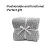 YnM Velvet Weighted Blanket, Handmade Chunky Knitted Design, Soft and Cozy, Temperature Regulating and Breathable, Machine Washable Throw for Sleep or Home Decor (Light Grey, 60x80 Inch, 20lbs) view 4