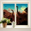 Brebasf Cartoon Wildlife Dinosaur Home Window Film Cute Dino Silhouette Constellation Jungle Animal Suitable for Living Room,Kitchen,bathroom-23.6W x47.2L in x2Pcs view 1