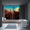 Brebasf Cartoon Wildlife Dinosaur Home Window Film Cute Dino Silhouette Constellation Jungle Animal Suitable for Living Room,Kitchen,bathroom-23.6W x47.2L in x2Pcs view 4