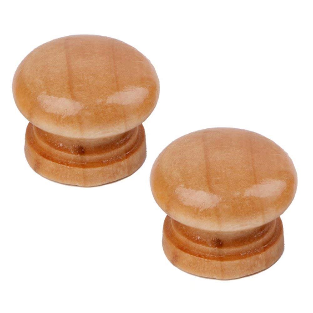 DubMag Wood Handle,Wardrobe Handles,2pcs 20mm Round Shape Wood Drawer Knob,Natural Wooden Cabinet Pulls Handles Hardware for Drawer Wardrobe Dresser,Cabinet Knobs Pulls (Color : Diameter:2.5cm)