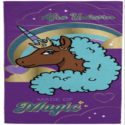 Jay Franco Afro Unicorn Kids Bath Pool Beach Towel - Super Soft & Absorbent 100% Cotton Towel, Measures 28 x 58