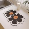 Kitchen Countertop Dish Drying Mat, Flowers Shape Absorbent Sink Mat Drainer Mat, Quick-Drying Table Mat Machine Insulation Pad (5060cm,Style06) view 1