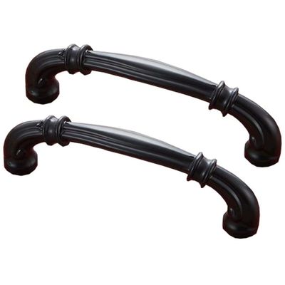 DubMag Wood Handle,Wardrobe Handles,2 pcs Knobs Cabinet Drawer Pull Wooden Cabinet Door Handle, Home Kitchen Door Knobs Pulls Knob Furniture Handle (Color : Black, Size : Hole Centers 96 mm)