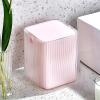 DIPSTICK Kitchen Trash Can Desktop Trash Can Mini Household Cute Trumpet Press Bedroom Covered Office Wastebasket Bedroom Trash Can (Color : D, Size : Small) view 3
