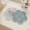 Kitchen Countertop Dish Drying Mat, Flowers Shape Absorbent Sink Mat Drainer Mat, Quick-Drying Table Mat Machine Insulation Pad (5060cm,Style03) view 1