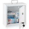 KYODOLED Locking Medicine Cabinet, Medication Lock Box with Key, Wall Mount Medical Cabinet for Safe Medication Storage, 10 * 4.7 * 10 Inch, White view 1