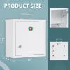 KYODOLED Locking Medicine Cabinet, Medication Lock Box with Key, Wall Mount Medical Cabinet for Safe Medication Storage, 10 * 4.7 * 10 Inch, White view 2
