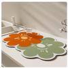 Kitchen Countertop Dish Drying Mat, Flowers Shape Absorbent Sink Mat Drainer Mat, Quick-Drying Table Mat Machine Insulation Pad (5060cm,Style01) view 2