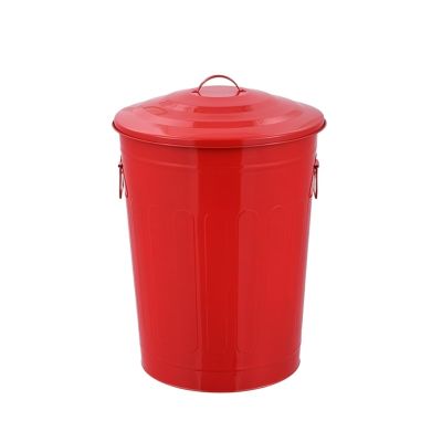 ALLC Outdoor Trash Can Trash Can Large Covered Outdoor Sanitation Storage Bucket Fruit Leather Box Iron Large Capacity Trash Can for Home Garage Outdoor Driveway (Color : E, Size : 64L)