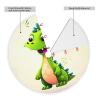 48" Christmas Tree Skirt with Pom Poms Cute Dinosaur Christmas Tree Mat Cover Xmas Tree Skirt for Xmas Holiday Party Christmas Decoration Ornaments Pom Poms Tree Skirt for Happy New Year view 3