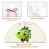 48" Christmas Tree Skirt with Pom Poms Cute Dinosaur Christmas Tree Mat Cover Xmas Tree Skirt for Xmas Holiday Party Christmas Decoration Ornaments Pom Poms Tree Skirt for Happy New Year view 4