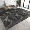3D Gray Relief Marble Area Rugs, Gray Lines Optical Illusion Rug Apartment Carpet, Rug Pad Wear-Resistant and Non-Slip with Backing Apply to Cafe Office Door Mats Porch,68ft/180 * 240cm view 3