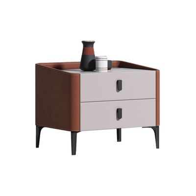 ULTRAWAVE Nightstands Bedside Table Double-Layer Locker Living Room Bedroom Bedside Table Multi-Function Locker Marble Countertop Rack Bedside Table (Color : B)