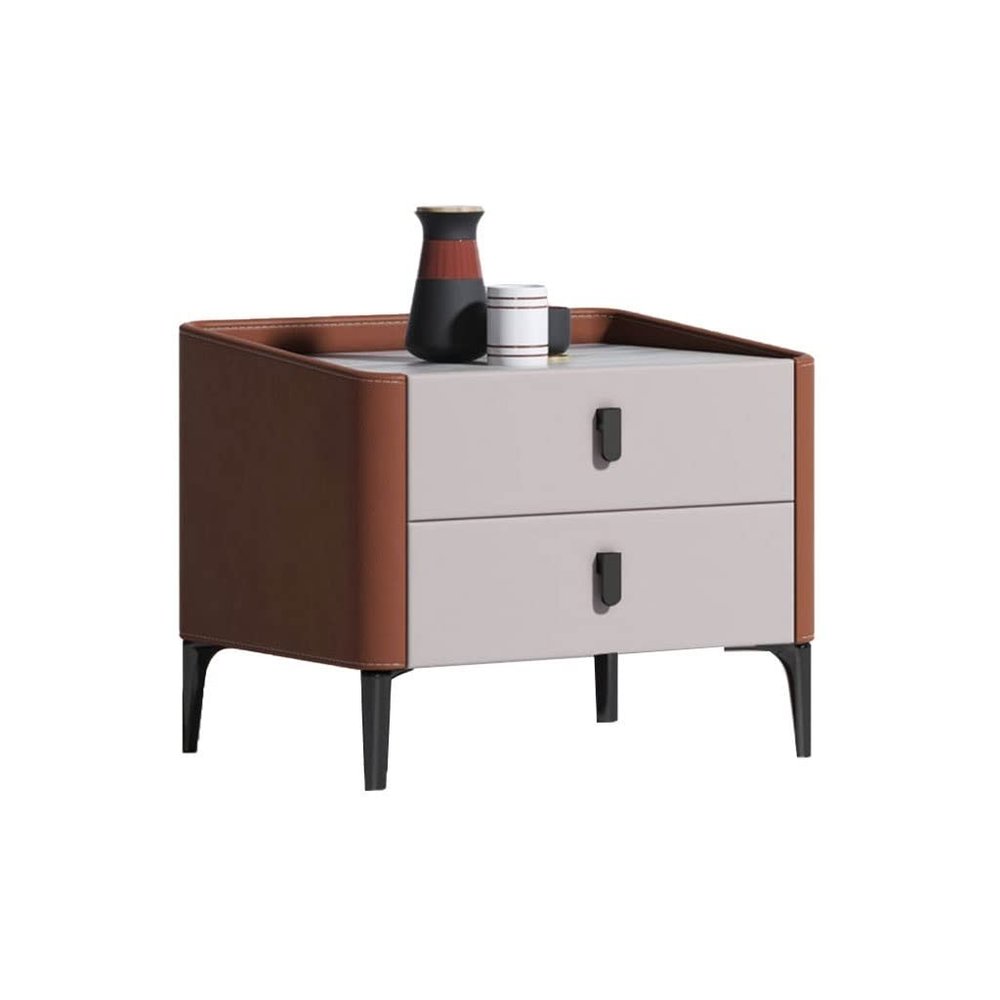 ULTRAWAVE Nightstands Bedside Table Double-Layer Locker Living Room Bedroom Bedside Table Multi-Function Locker Marble Countertop Rack Bedside Table (Color : B)