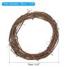PATIKIL 6 Inch Rattan Wreath, 4 Pcs Christmas Round Natural Vine Branch Wreath Garland Floral Ring Hoop for Door Window Hanging Decorations, Brown view 2