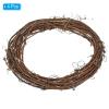 PATIKIL 6 Inch Rattan Wreath, 4 Pcs Christmas Round Natural Vine Branch Wreath Garland Floral Ring Hoop for Door Window Hanging Decorations, Brown view 3
