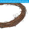 PATIKIL 6 Inch Rattan Wreath, 4 Pcs Christmas Round Natural Vine Branch Wreath Garland Floral Ring Hoop for Door Window Hanging Decorations, Brown view 4