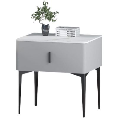 ULTRAWAVE Nightstands Nordic Fashion Bedside Table Living Room Bedroom Storage Cabinet Marble Countertop Locker with Drawer Bedside Table Bedside Table (Color : A)