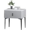 ULTRAWAVE Nightstands Nordic Fashion Bedside Table Living Room Bedroom Storage Cabinet Marble Countertop Locker with Drawer Bedside Table Bedside Table (Color : A) view 1