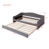 MiHunnor Twin Size Upholstered Daybed, Teddy Fleece Daybed Bed with Twin Size Trundle, Solid Wood Daybed Sofa Bed Frame with Light for Bedroom Living Room Guest Room Home Office (Gray-053) view 2