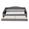 MiHunnor Twin Size Upholstered Daybed, Teddy Fleece Daybed Bed with Twin Size Trundle, Solid Wood Daybed Sofa Bed Frame with Light for Bedroom Living Room Guest Room Home Office (Gray-053) view 4