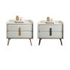 ULTRAWAVE Nightstands Nordic Simple Metal Bedside Table Double Drawer Locker Bedroom Bedside Table Creative Living Room TV Side Cabinet Bedside Table (Color : I2, Size : 50cm/19.7inch) view 3