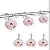 Christmas Shower Curtain Hooks, Pink Gold Tree Snowman with Hat Scarf Snowflakes 12PCS Shower Curtain Hooks Rings for Bathroom Stainless Steel Rust Resistant Shower Curtain Hangers view 2