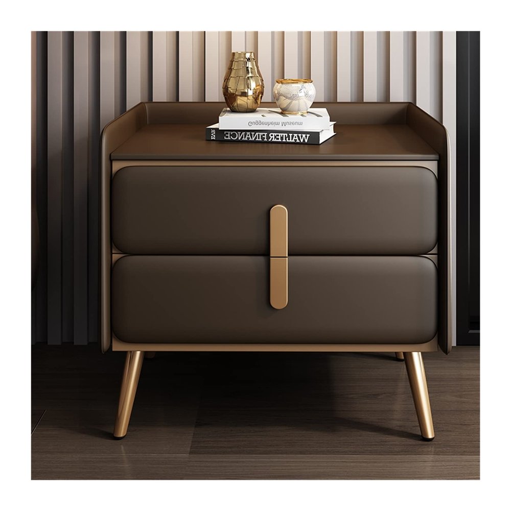 ULTRAWAVE Nightstands Nordic Simple Metal Bedside Table Double Drawer Locker Bedroom Bedside Table Creative Living Room TV Side Cabinet Bedside Table (Color : I, Size : 50cm/19.7inch)