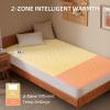 Bwarm Premium Multi-Zone Heated Mattress Pad Full Size, 54" x 75", 9 Heat Settings, 1-12 Hours Auto Off, Individual Body and Feet Settings, Removable Comfort Layer, Machine Washable view 2