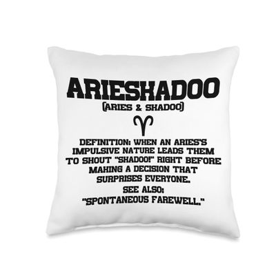 Zodiac Stars Birth Chinese Zodiac Constellations Arieskadoo-The Aries who Can't Resist a Dramatic exit, Throw Pillow, 16x16, Multicolor