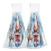 ALAZA Lovely Deer Pine Tree Santa Claus Merry Christmas Kitchen Hand Towel Home Decor Hanging Towels 2PCS Soft Absorbent Cloth Tie Towels for Bathroom Laundry Room 14 x 18.2 Inch view 1