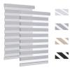 MYshade Custom Cordless Zebra Blinds for Windows Room Darkening Zebra Roller Shades Dual Roller Blinds Day and Night Blinds Suitable for Office,Living Room,Bedroom, 36" W*64" H,Gray-Blackout view 1