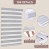 MYshade Custom Cordless Zebra Blinds for Windows Room Darkening Zebra Roller Shades Dual Roller Blinds Day and Night Blinds Suitable for Office,Living Room,Bedroom, 36" W*64" H,Gray-Blackout view 2