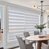 MYshade Custom Cordless Zebra Blinds for Windows Room Darkening Zebra Roller Shades Dual Roller Blinds Day and Night Blinds Suitable for Office,Living Room,Bedroom, 36" W*64" H,Gray-Blackout view 3