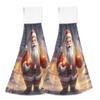ALAZA Pine Tree Snow Merry Christmas Santa Claus Kitchen Hand Towel Home Decor Hanging Towels 2PCS Soft Absorbent Cloth Tie Towels for Bathroom Laundry Room 14 x 18.2 Inch view 1