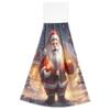 ALAZA Pine Tree Snow Merry Christmas Santa Claus Kitchen Hand Towel Home Decor Hanging Towels 2PCS Soft Absorbent Cloth Tie Towels for Bathroom Laundry Room 14 x 18.2 Inch view 2