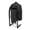 Birch Suit Rack,Brown Clothes Valet Stand for Men with Top Tray Contour Hanger Trouser Bar and Shoe Rack Floor Stand Garment Rack,for Bedroom Office and Senior Clubs view 1