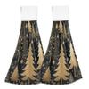 ALAZA Golden Snowflake Pine Tree Merry Christmas Kitchen Hand Towel Home Decor Hanging Towels 2PCS Soft Absorbent Cloth Tie Towels for Bathroom Laundry Room 14 x 18.2 Inch view 1