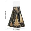 ALAZA Golden Snowflake Pine Tree Merry Christmas Kitchen Hand Towel Home Decor Hanging Towels 2PCS Soft Absorbent Cloth Tie Towels for Bathroom Laundry Room 14 x 18.2 Inch view 3