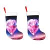 BONDIJ Pretty Diamond Christmas Stockings with White Cuff Plush Xmas Stockings Personalized Christmas Hanging Stockings Decorations for Family Holiday Christmas Decor view 2