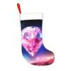 BONDIJ Pretty Diamond Christmas Stockings with White Cuff Plush Xmas Stockings Personalized Christmas Hanging Stockings Decorations for Family Holiday Christmas Decor view 4