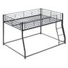 Favfurish Full XL Over Queen Metal Floor Bunk Bed with Sloping Stairs and Safety Guardrails for Bedroom,Guest Rooms, No Box Spring Needed, Simple to Assemble,Black view 4