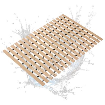 Shuonuo Shower Mat Non Slip Bathtub Mat and Drain Hole Shower Mat and Drain Holes 4FTx9FT Bath Mat for Tub & Shower. Dry, Easy to Cut,for Tub & Shower(Beige)