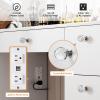 VOWNER Vanity with Lighted Mirror - Makeup Vanity Desk with Power Outlet and 7 Drawers, 3 Color Lighting Modes Adjustable Brightness, 44" Vanity Table with Soft Cushioned Stool for Women Girls, White view 4
