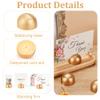 OLYCRAFT 20Pcs Round Table Number Stands Golden Wood Memo Photo Stand 1.5mm Slot Name Card Holders Place Card Holders Table Number Holder for Weddings Anniversary Party - 1.9x1.2 Inch view 4